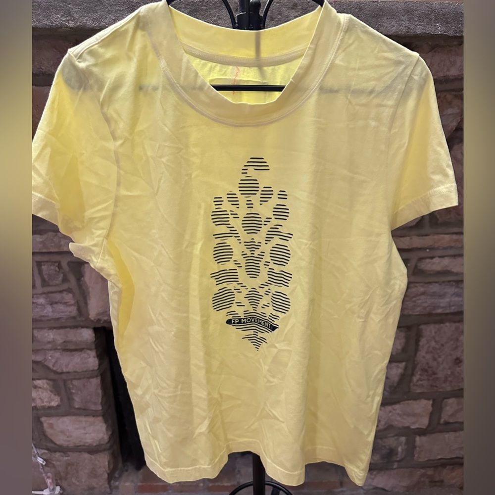 (NWT) Free People Movement FP Athletic Tee Yellow Short Sleeve
